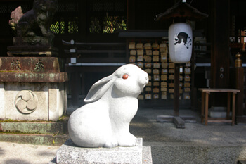東天王岡﨑神社の狛うさぎ